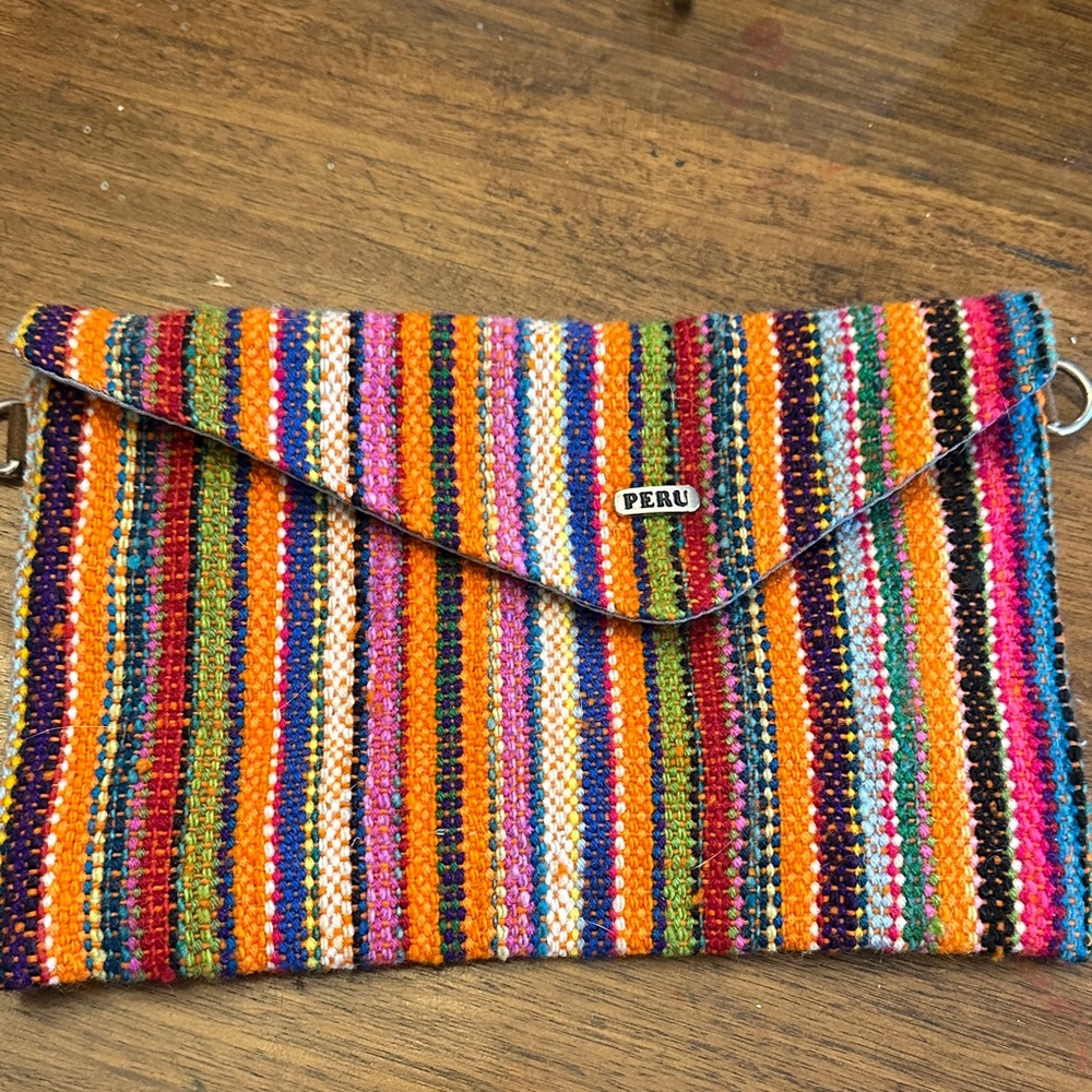 Colorful Striped Clutch Bag